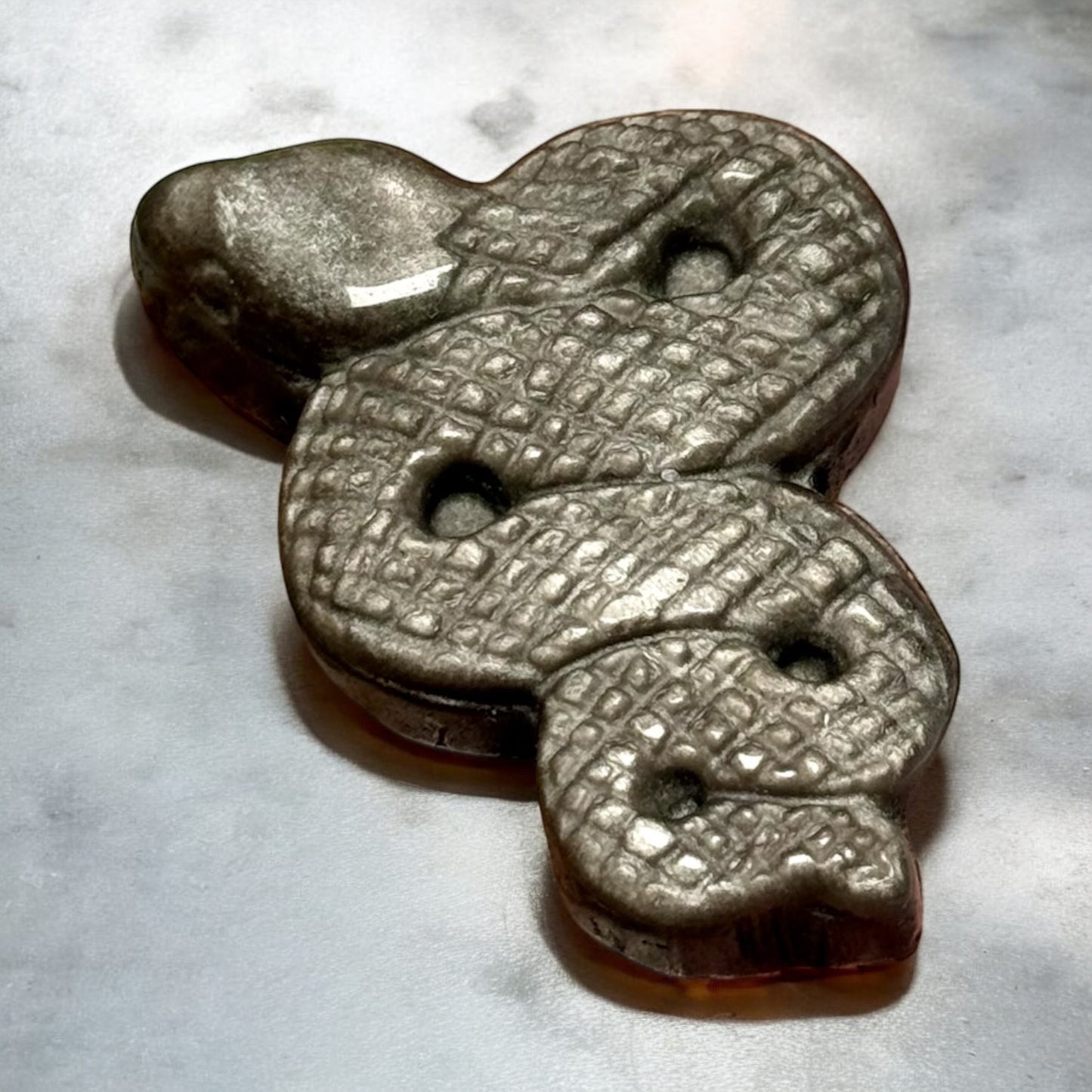 Kleine Silber Obsidian Schlange