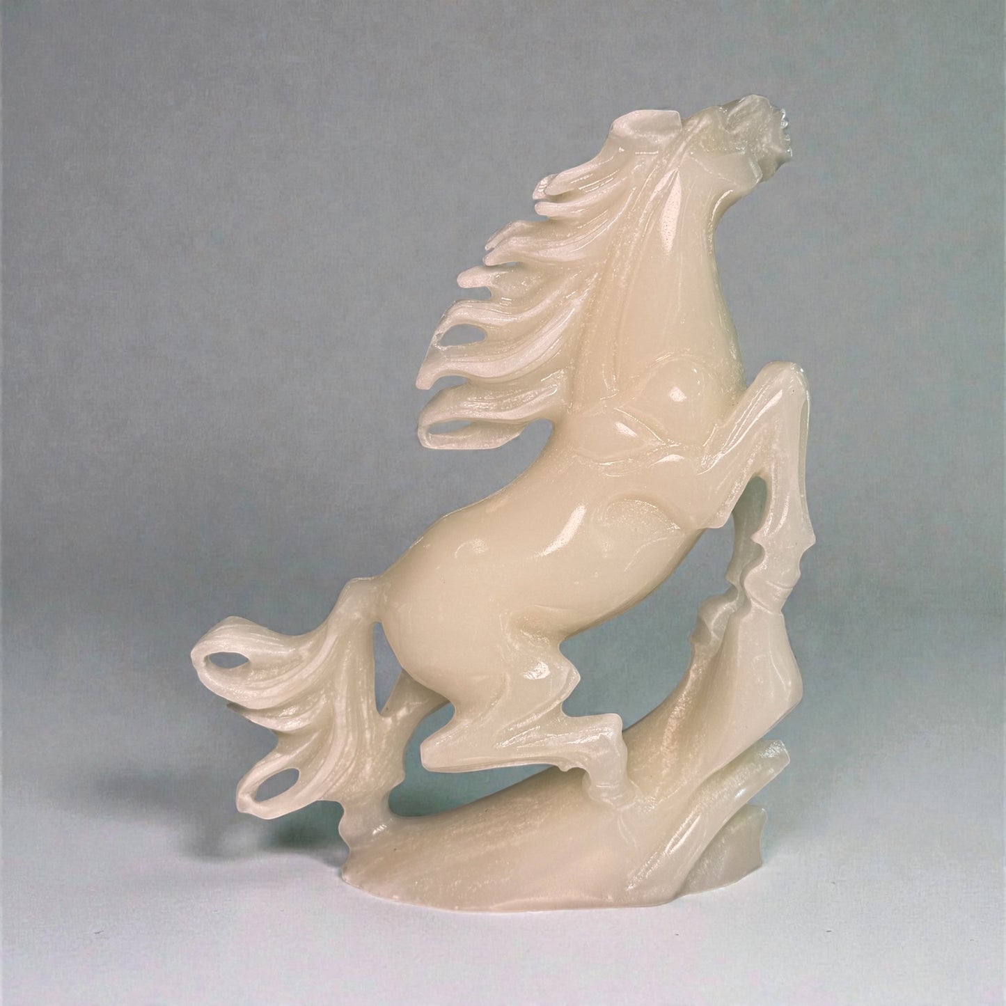 Weißes Pferd weiße Jade statement Stück