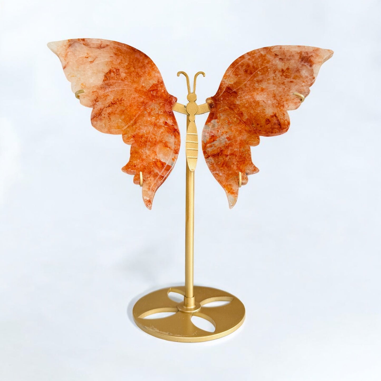 Feuerquarz Schmetterling auf Ständer