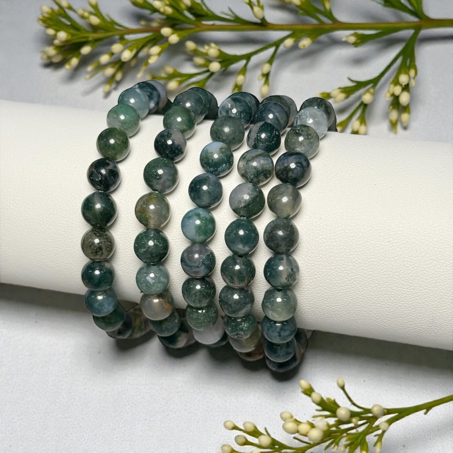 Moos Achat Kugel Armband