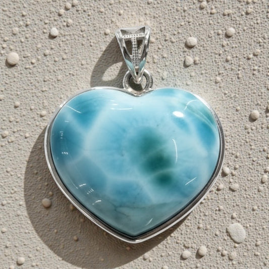 Larimar Herz mit Silber Fassung