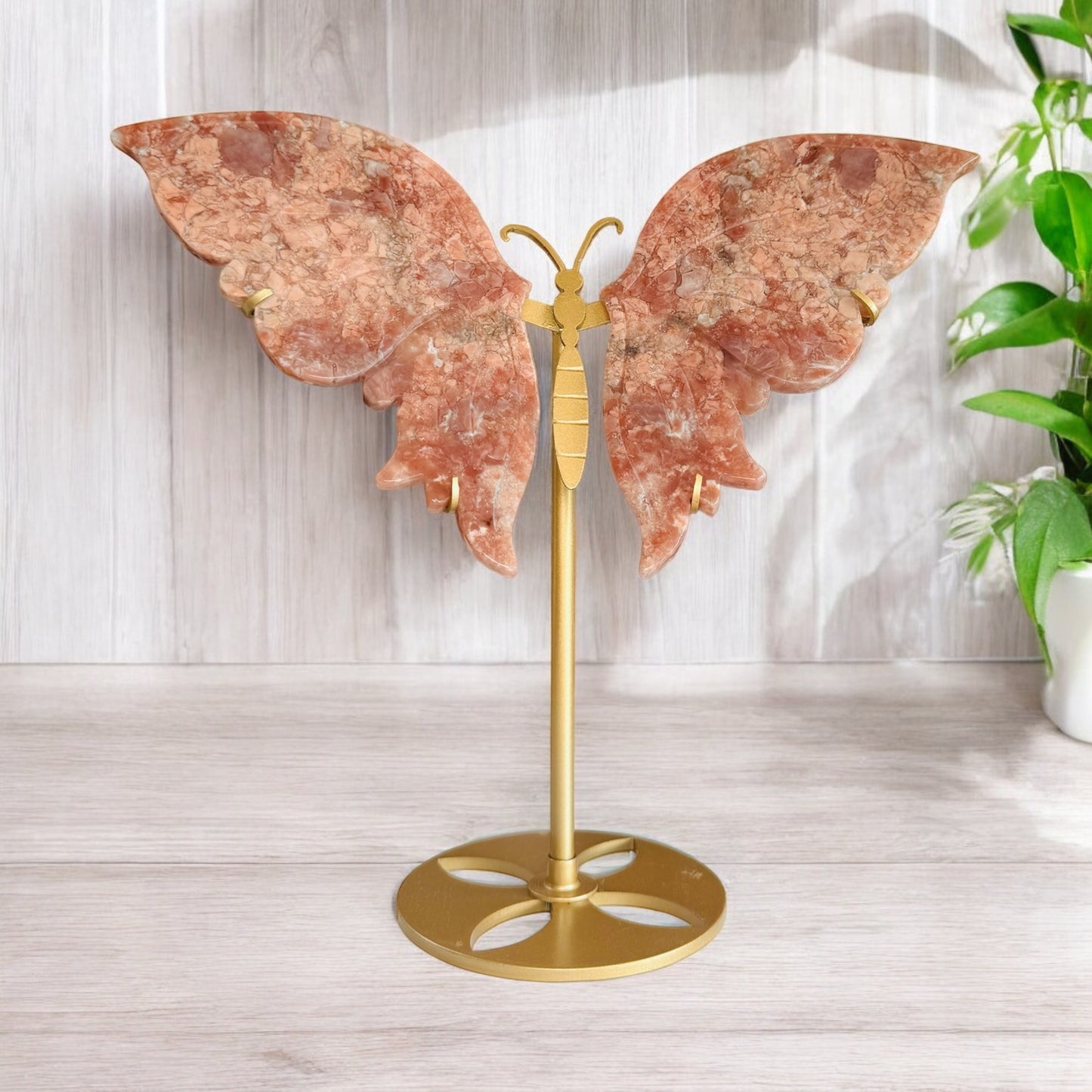 Pink Cotton Agate Schmetterling auf Ständer