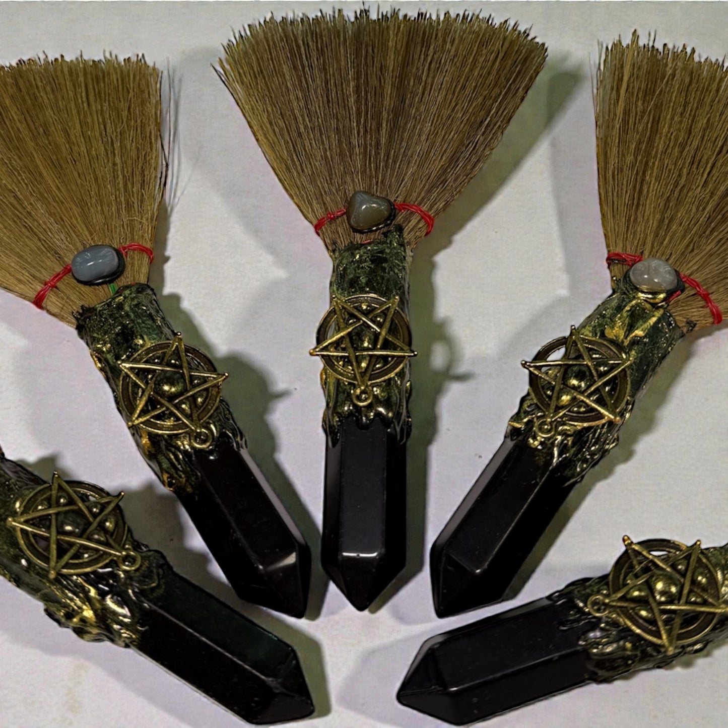 Hexenbesen Schutz schwarzer Obsidian