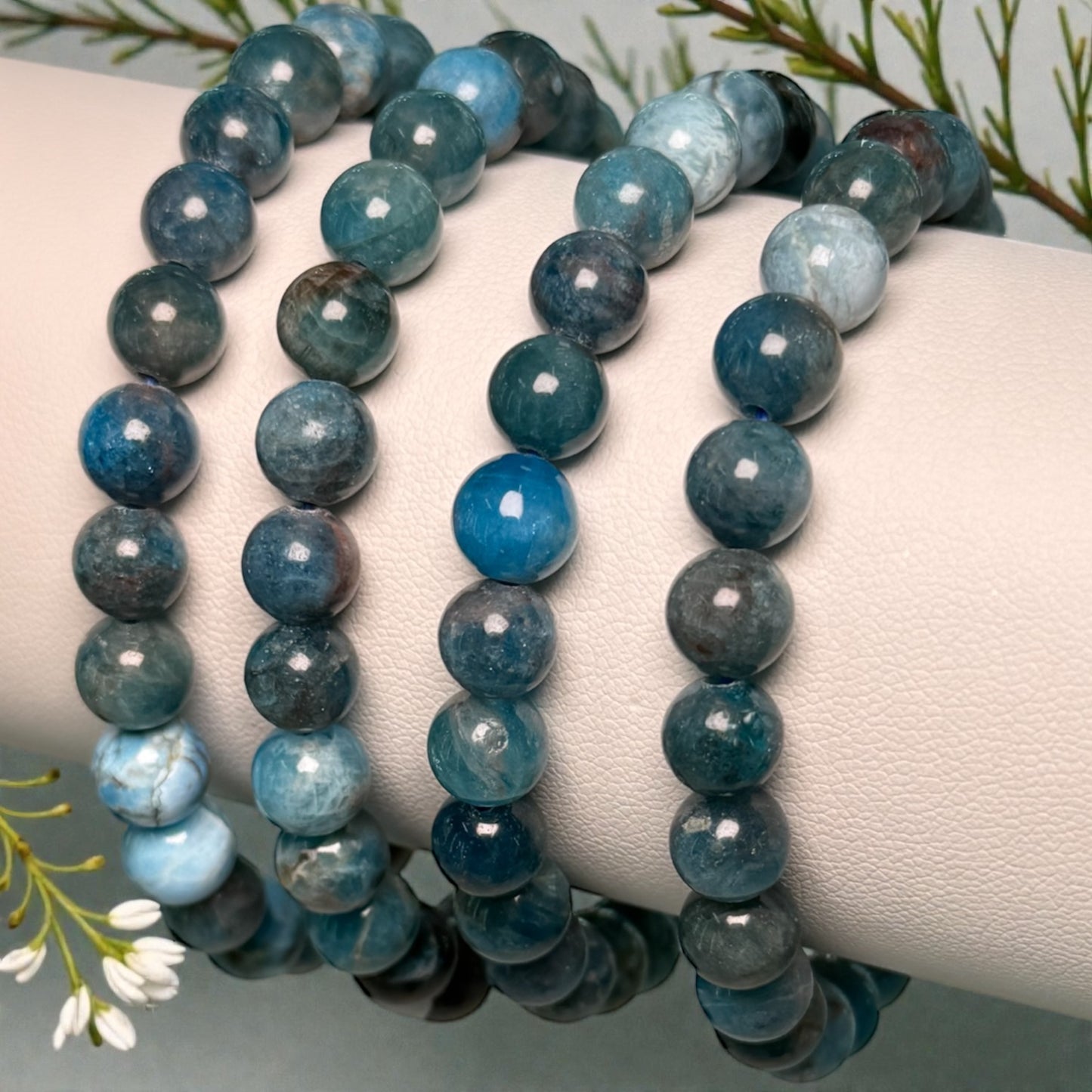 Blauer Apatit Armband