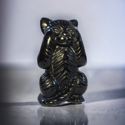 Schwarzer Obsidian Katze