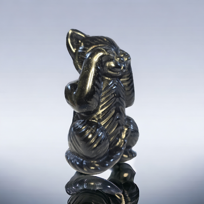 Schwarzer Obsidian Katze