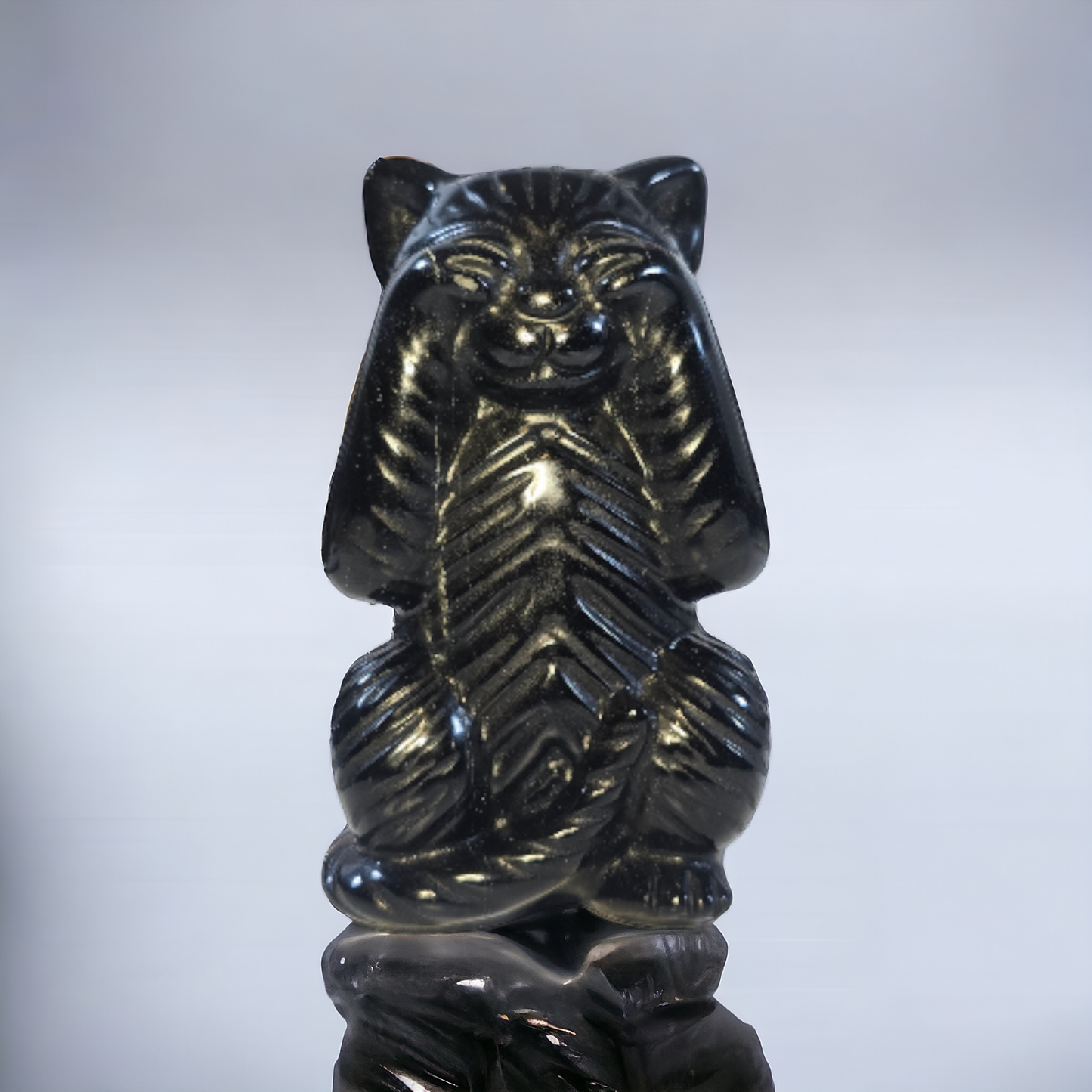 Schwarzer Obsidian Katze