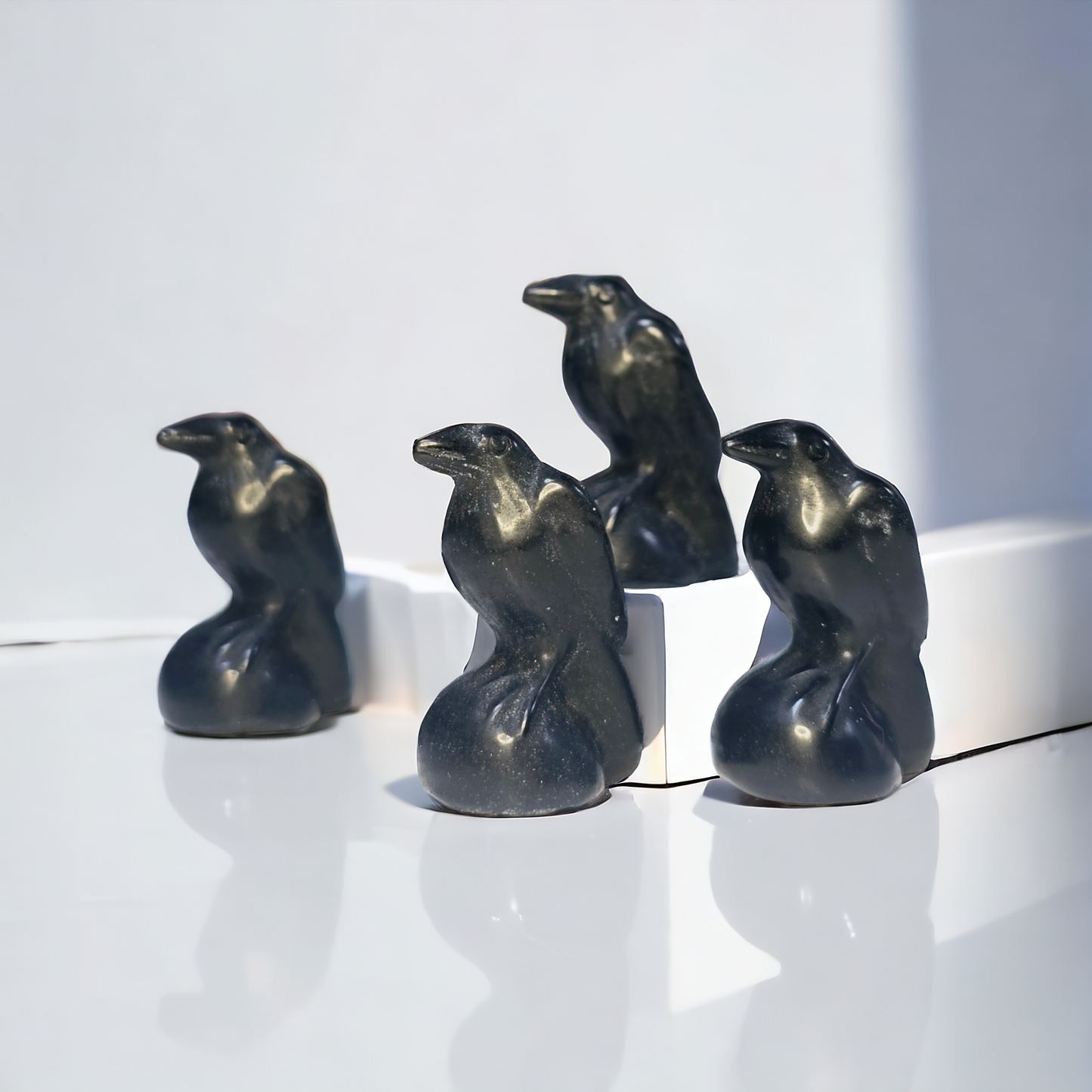Mini Rabe schwarzer Obsidian