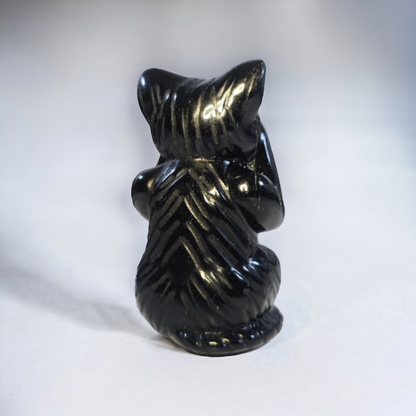 Schwarzer Obsidian Katze