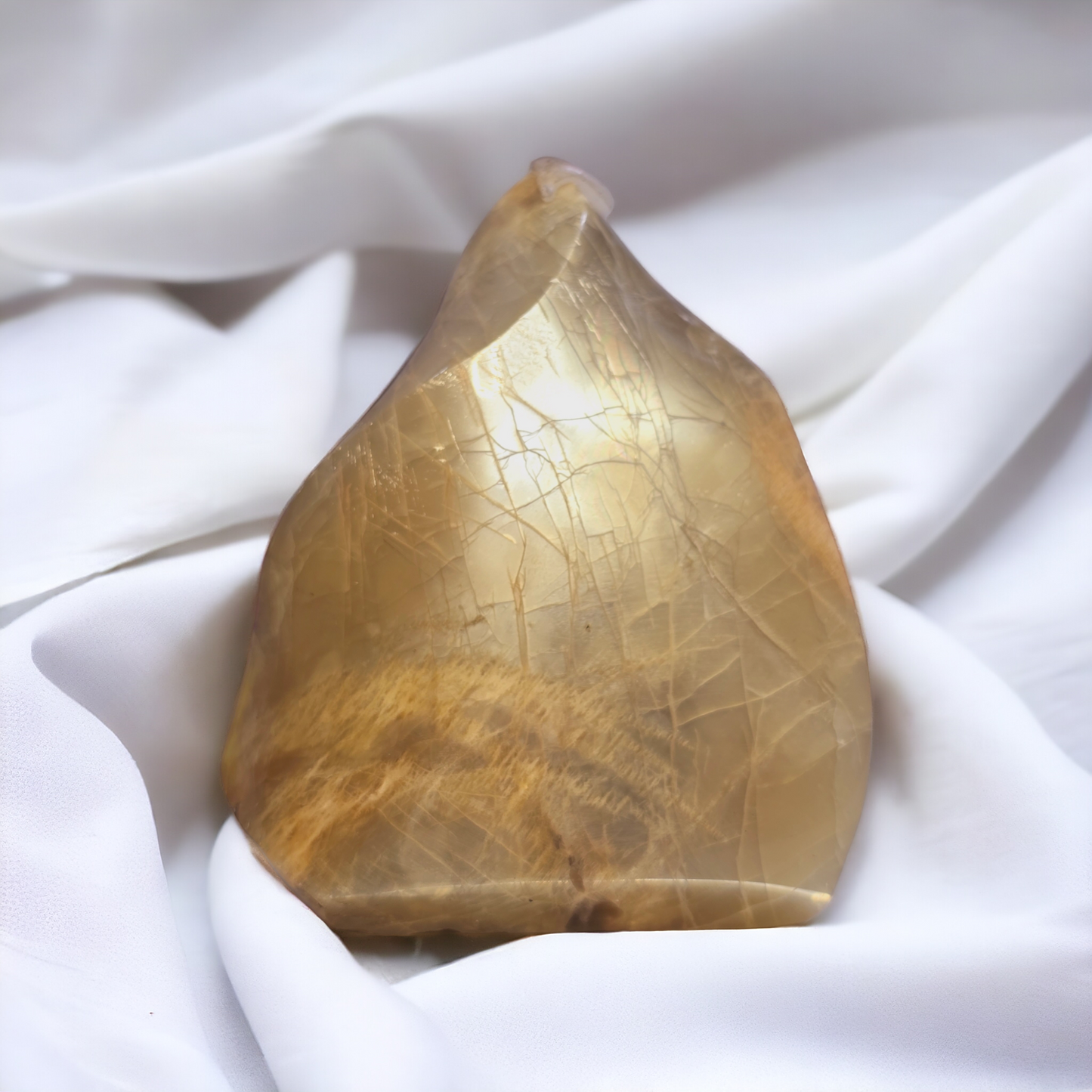 Pfirsich Mondstein Freiform Flamme
